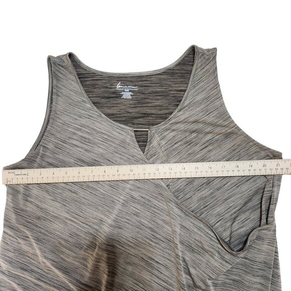 Boho Chic Lagenlook Sleeveless Keyhole Tunic Shirt Taupe Size 18/20 Lane Bryant - Picture 3 of 9